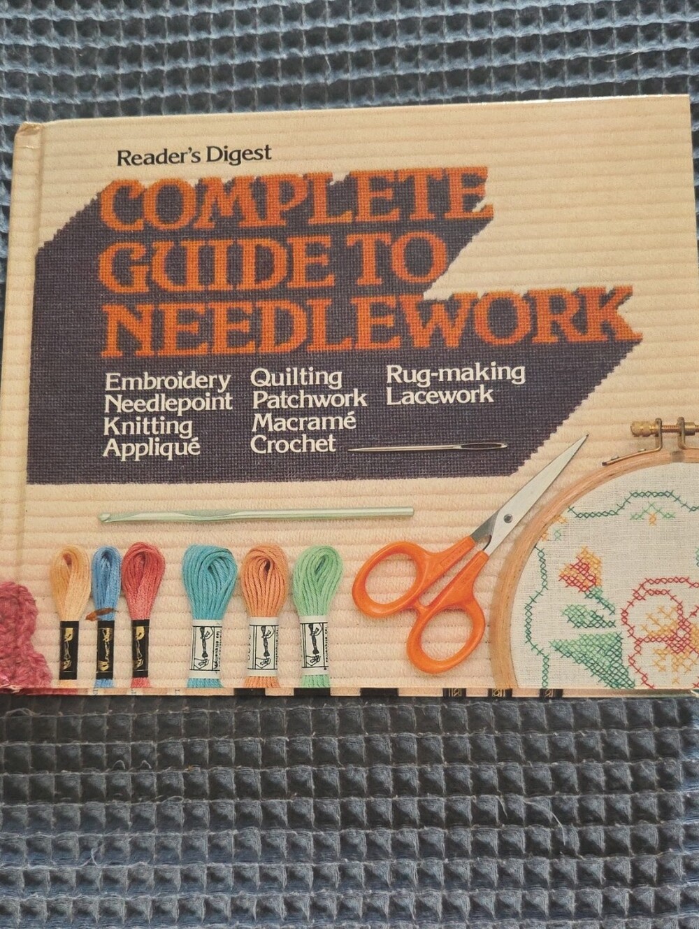 Reader's Digest Book with Colorful Embroidery Thread Cover